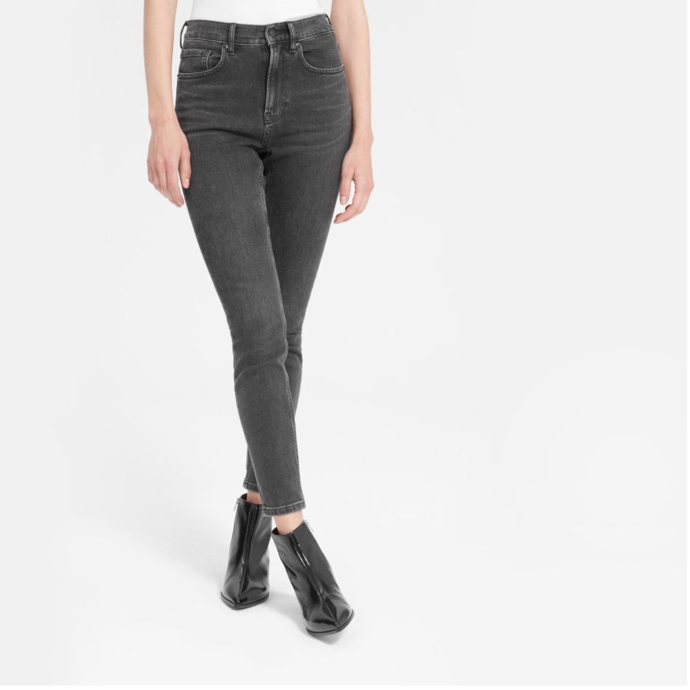 Everlane High-Rise Skinny Jean Washed Black 26